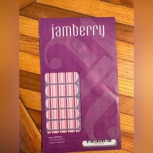 Jamberry Pink and White Striped Nail Wraps